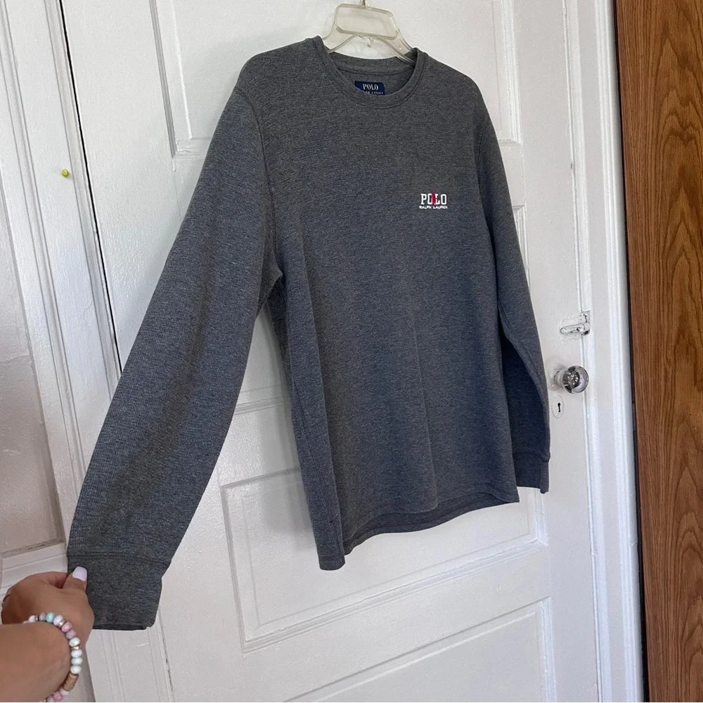 3/$20💥 Polo Ralph Lauren Thermal Long Sleeve Shirt Embroidered Horse Loungewear